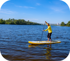 Elder man Kayaking